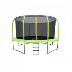 Батут KM-12ft. (3,66м.) с защитной сеткой, верхним кольцом и лестницей