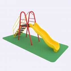 Горка антивандальная (модель 001) с пологой лестницей и плоскими ступенями