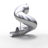 Горка-труба из нержавеющей стали спиральная с одним витком