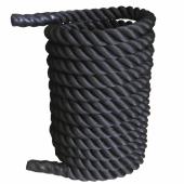 Канат для кроссфита 15 метров, диаметр 50 миллиметров, синтетический чёрный.