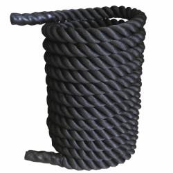 Канат для кроссфита 15 метров, диаметр 50 миллиметров, синтетический чёрный.