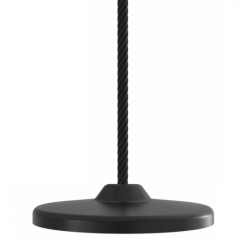 Круглое резиновое сиденье с подвесом из антивандального троса с травмобезопасным креплением.