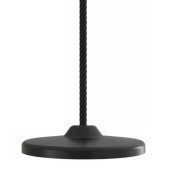 Круглое резиновое сиденье с подвесом из антивандального троса с травмобезопасным креплением.