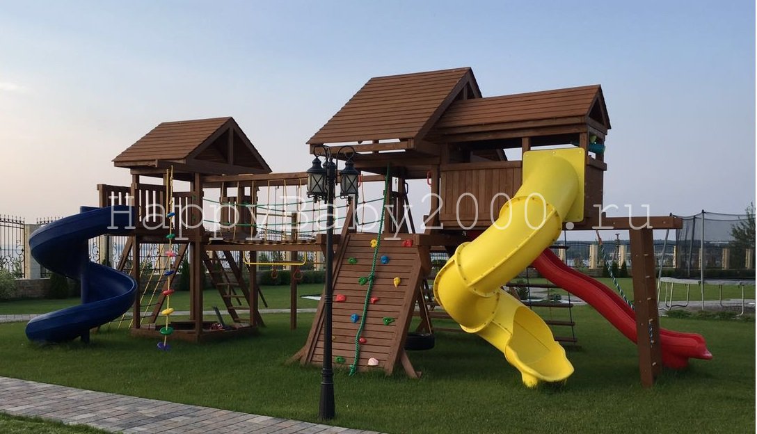 watermarked - Многофункциональная детская площадка из дерева Солнышко