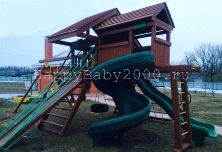 Солнышко открытый зеленый винт и трап с шестью канатами.